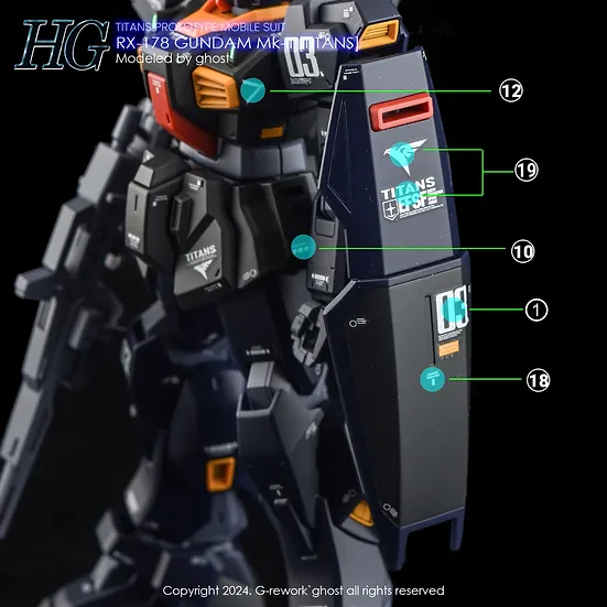 G-Rework HG RX-178 Gundam Mk-II [TITANS] Decals - Image 4