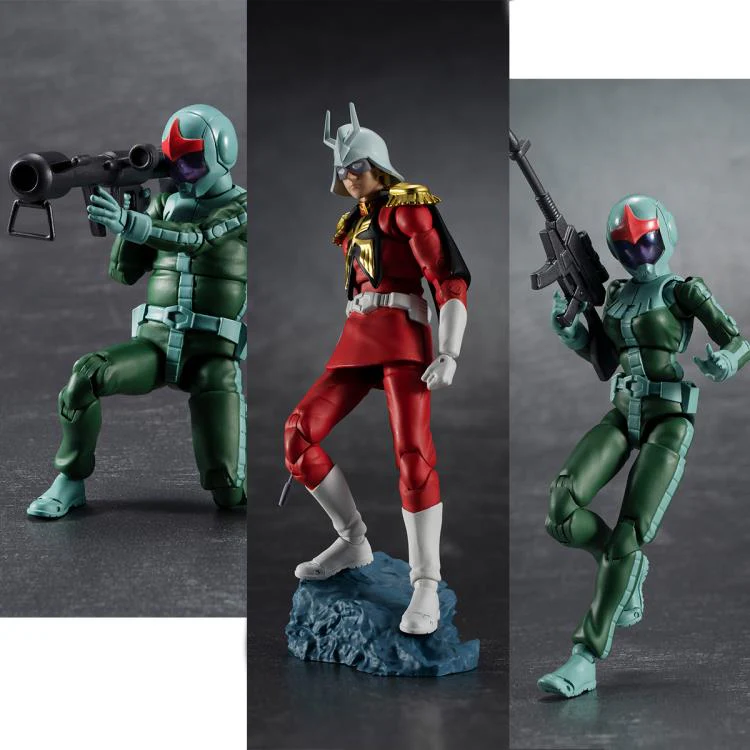 G.M.G. Mobile Suit Gundam Principality of Zeon Infantry Soldier & Char Aznable Figure Set - Image 7