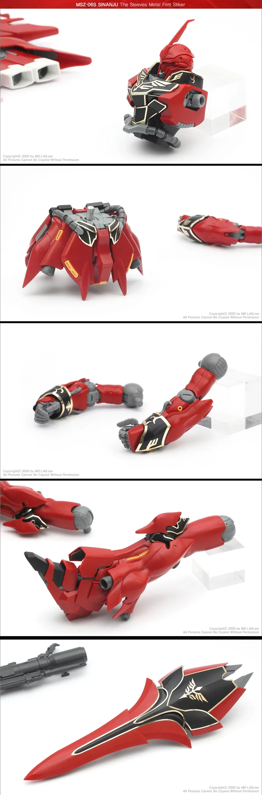 MG Sinanju Metal Film Sticker (Gold) - Image 8