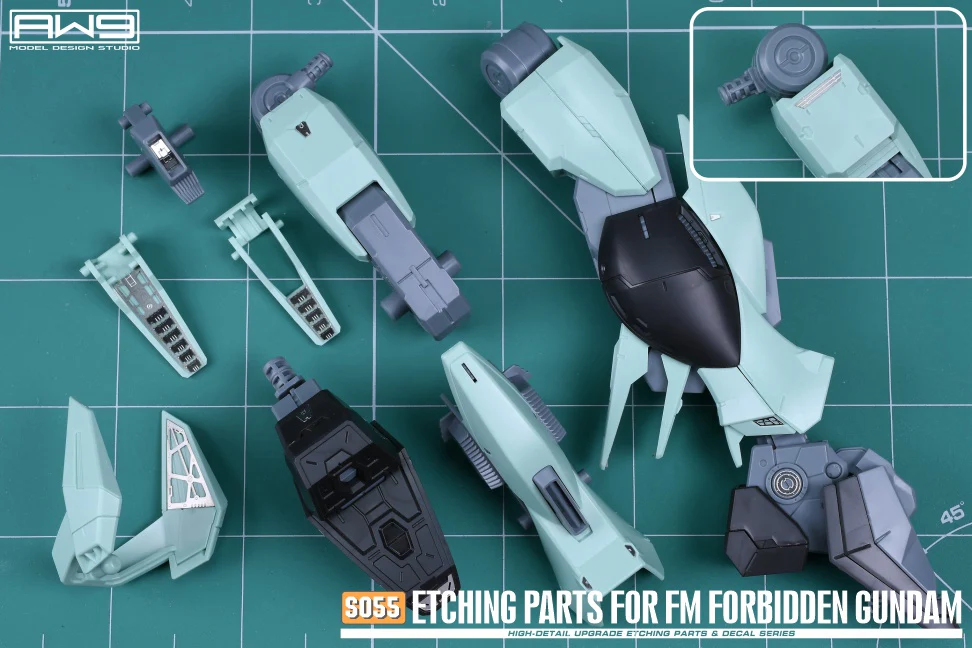 S55 Photo Etch FM 1/100 Forbidden Gundam w/ Decals - Image 11